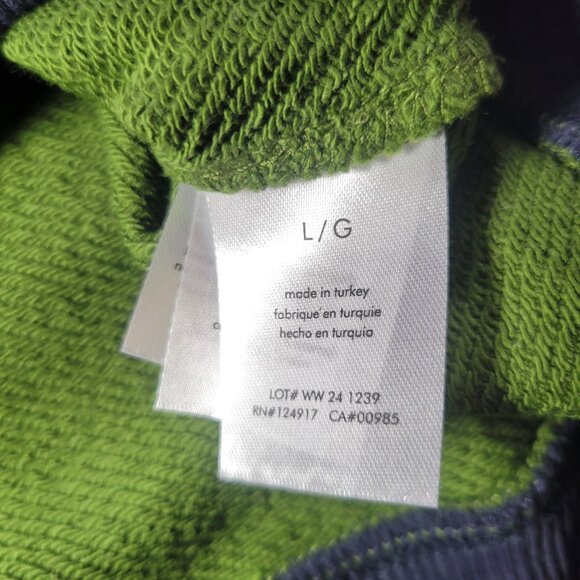 WeWoreWhat Green & Navy Cotton Crewneck Sweatshirt Size L - Picture 3 of 8